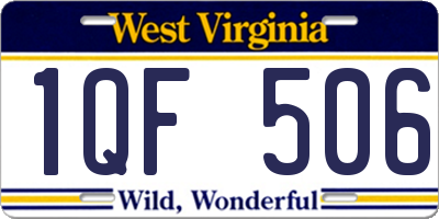 WV license plate 1QF506