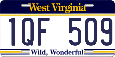 WV license plate 1QF509