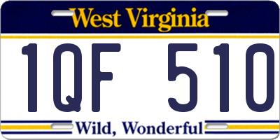 WV license plate 1QF510