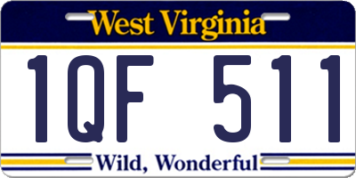 WV license plate 1QF511