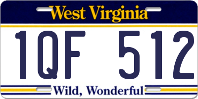 WV license plate 1QF512