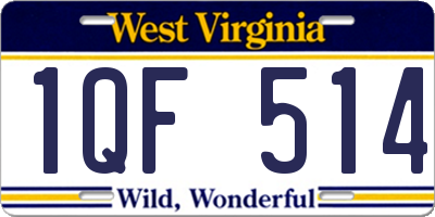 WV license plate 1QF514