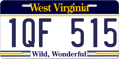 WV license plate 1QF515
