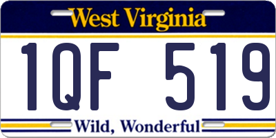 WV license plate 1QF519