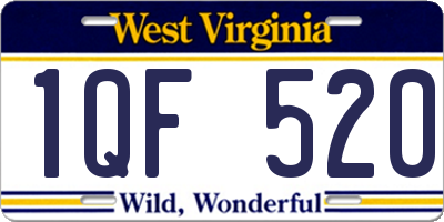 WV license plate 1QF520