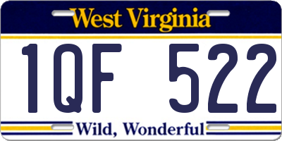 WV license plate 1QF522