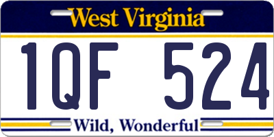 WV license plate 1QF524