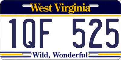 WV license plate 1QF525