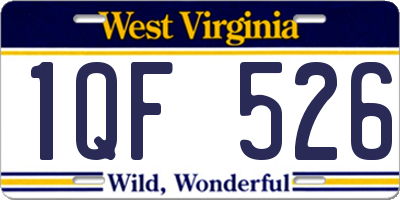 WV license plate 1QF526