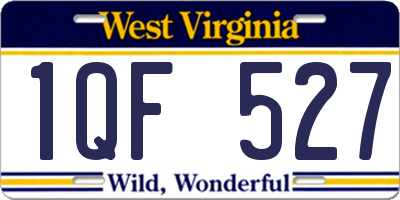 WV license plate 1QF527