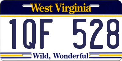 WV license plate 1QF528
