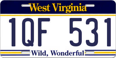 WV license plate 1QF531