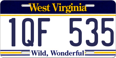 WV license plate 1QF535