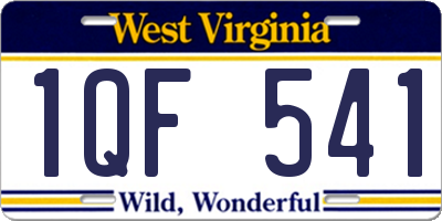 WV license plate 1QF541