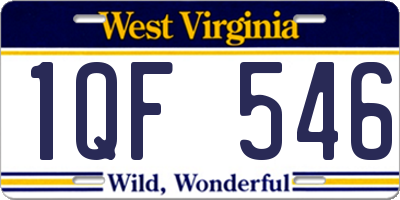 WV license plate 1QF546