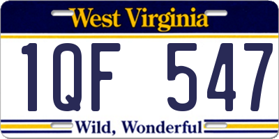 WV license plate 1QF547