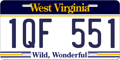 WV license plate 1QF551