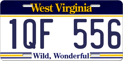 WV license plate 1QF556