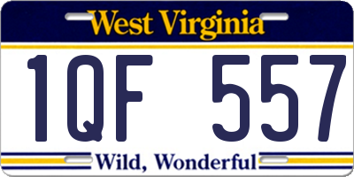 WV license plate 1QF557