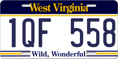 WV license plate 1QF558