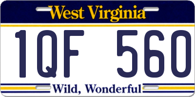 WV license plate 1QF560