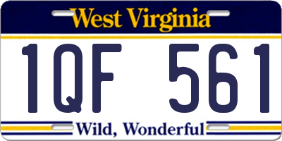 WV license plate 1QF561
