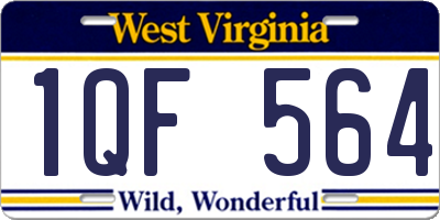 WV license plate 1QF564