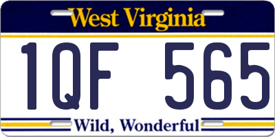 WV license plate 1QF565