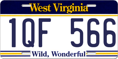 WV license plate 1QF566