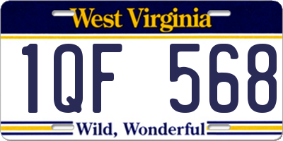 WV license plate 1QF568