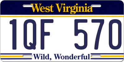 WV license plate 1QF570