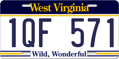 WV license plate 1QF571