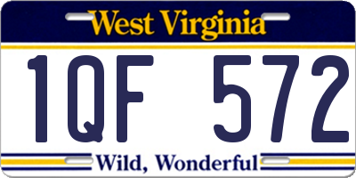 WV license plate 1QF572