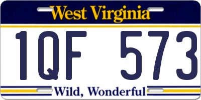 WV license plate 1QF573