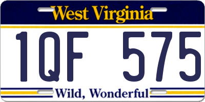 WV license plate 1QF575