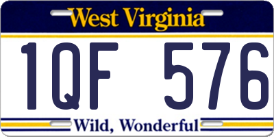 WV license plate 1QF576