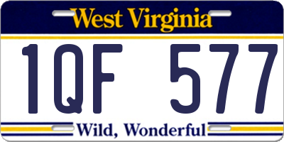 WV license plate 1QF577