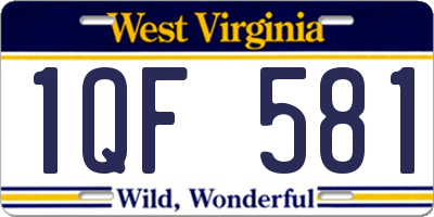 WV license plate 1QF581