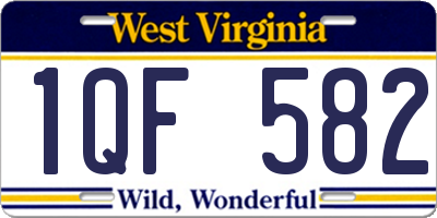 WV license plate 1QF582
