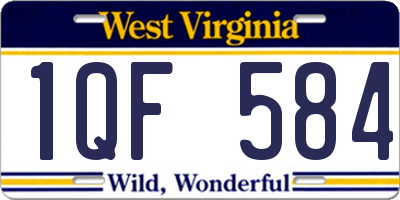 WV license plate 1QF584
