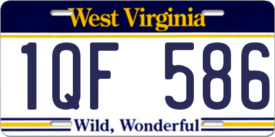 WV license plate 1QF586