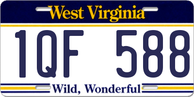 WV license plate 1QF588