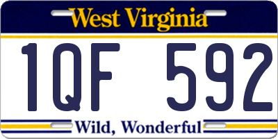 WV license plate 1QF592