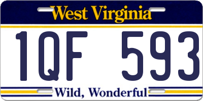 WV license plate 1QF593
