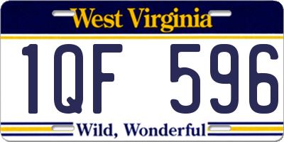 WV license plate 1QF596