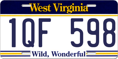 WV license plate 1QF598