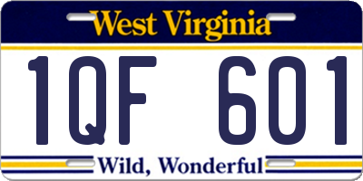 WV license plate 1QF601