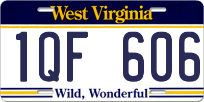 WV license plate 1QF606