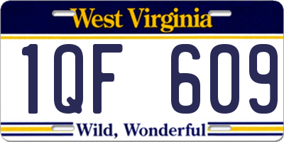 WV license plate 1QF609