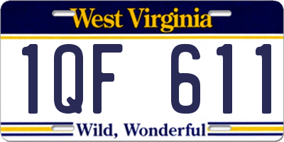 WV license plate 1QF611